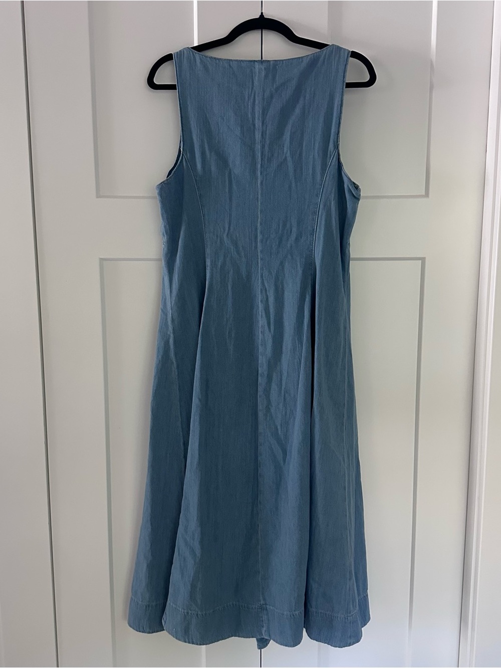 Reformation Light Blue Denim V-Neck Button-Front Midi Dress - Picture 8 of 9